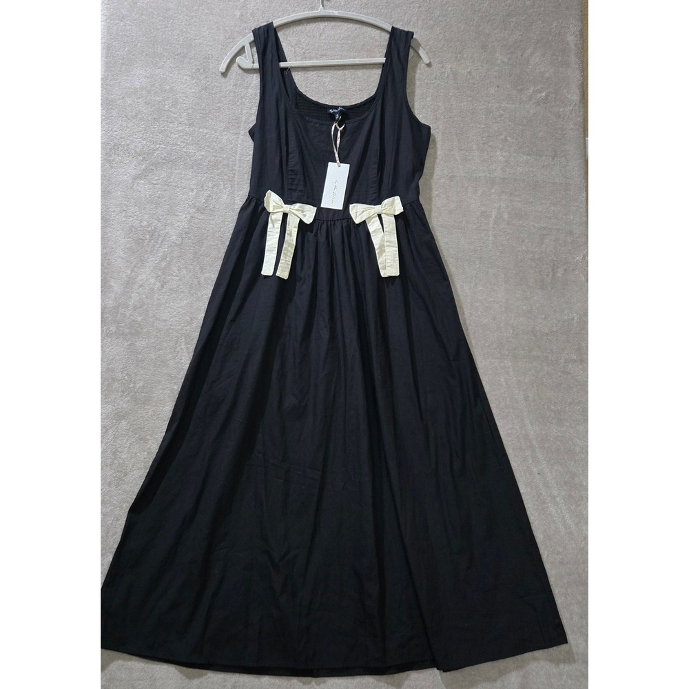 By The River Dress Womens Medium Bow Smocked Coquette Twee Whimsical Balletcore‎